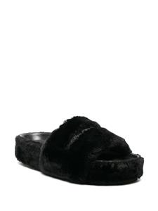 Stella McCartney faux-fur moulded-footbed slippers - Zwart