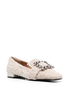 Roberto Festa Felisa crystal-embellished tweed loafers - Wit