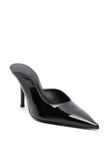 GIABORGHINI 100mm pointed-toe patent mules - Zwart