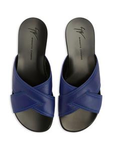 Giuseppe Zanotti Flavio slip-on leather sandals - Blauw