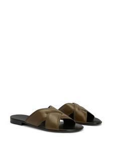 Giuseppe Zanotti Flavio leather slip-on sandals - Groen