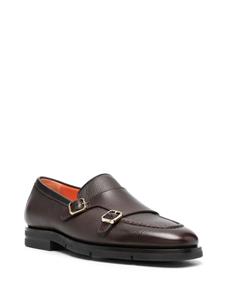 Santoni double-buckle monk shoes - Bruin