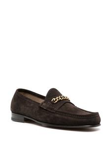 TOM FORD chain-detail suede loafers - Bruin