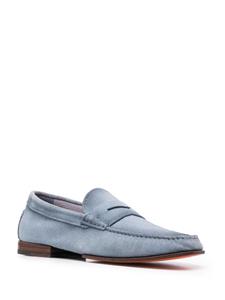 Santoni Suède penny loafers - Blauw