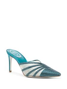 René Caovilla Bridal 85mm crystal-embellished mules - Blauw