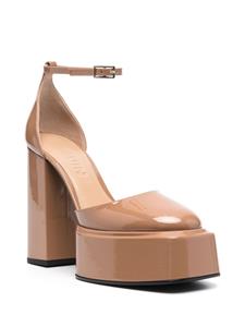 3juin 125mm platform leather pumps - Beige