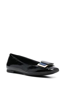 Furla decorative-buckle leather ballerina shoes - Zwart