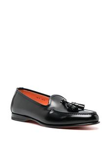 Santoni tassel-embellished leather loafers - Zwart