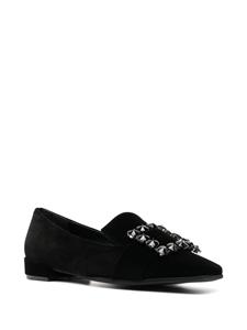 Roberto Festa Felisa crystal-embellished leather loafers - Zwart