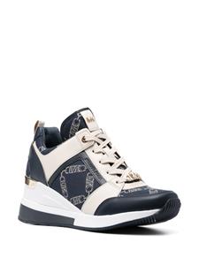 Michael Kors lace-up leather-trim sneakers - Blauw
