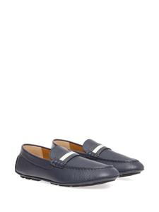 Bally pebbled-texture almond-toe loafers - Blauw