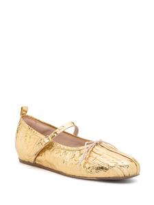 Simone Rocha pleated-toe ballerina shoes - Goud