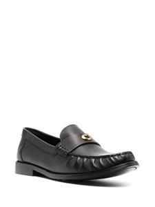 Coach logo-plaque leather loafers - Zwart