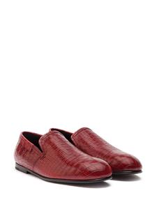 Dolce & Gabbana Loafers met krokodillenleer-effect - Rood