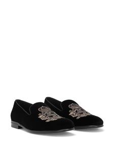 Dolce & Gabbana Slippers met fluwelen-effect - Zwart