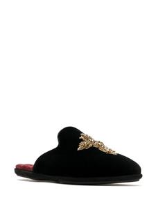 Dolce & Gabbana Slippers met borduurwerk - Zwart
