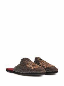 Dolce & Gabbana Bramante pantoffels met luipaardprint - Bruin