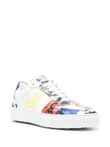 Vivienne Westwood mix-print leather sneakers - Wit