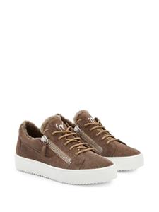 Giuseppe Zanotti Gail sneakers met afwerking van scheerwol - Bruin