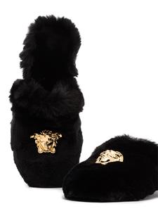 Versace Slippers verfraaid met logo - Zwart