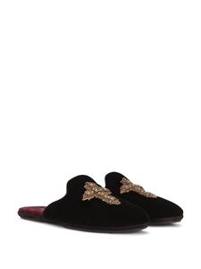 Dolce & Gabbana Fluwelen slippers - Zwart