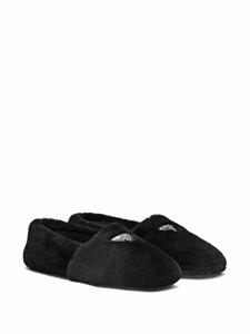 Prada Lammy slippers - Zwart