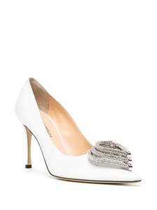 MACH & MACH 90mm crystal-embellished satin pumps - Wit