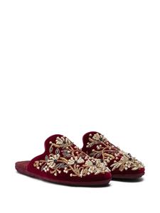 Dolce & Gabbana Slippers met borduurwerk - Rood