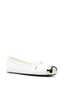 Alexander McQueen metal toecap leather ballerina shoes - Wit