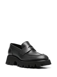 Santoni round-toe leather loafers - Zwart