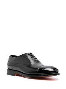 Santoni lace-up leather loafers - Zwart