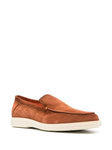 Santoni almond-toe suede loafers - Bruin