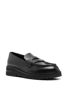 Giorgio Armani leather penny-slot loafers - Zwart