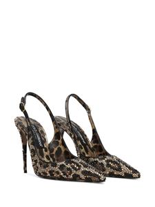 Dolce & Gabbana 105mm leopard-print leather pumps - Bruin