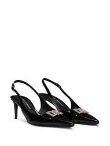 Dolce & Gabbana 60mm logo-plaque slingback pumps - Zwart