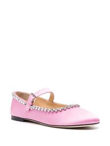 MACH & MACH Audrey crystal-embellished ballerina shoes - Roze