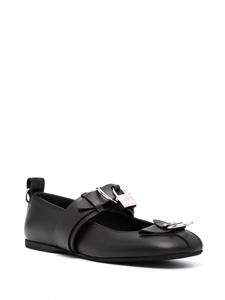JW Anderson padlock-detail leather ballerina shoes - Zwart