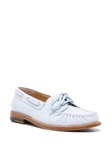 Bally embossed-crocodile leather boat loafers - Blauw