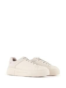 Armani Exchange logo-embossed lace-up sneakers - Beige