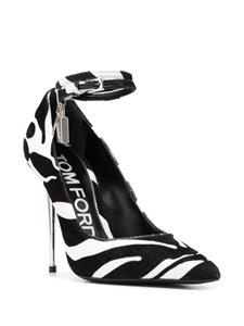 TOM FORD zebra-print 120mm leather pumps - Zwart