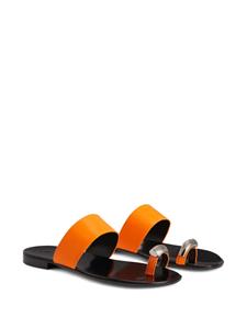 Giuseppe Zanotti Norbert leather flat sandals - Zwart