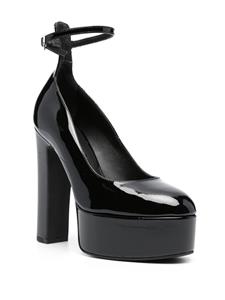 PINKO 130mm leather platform pumps - Zwart