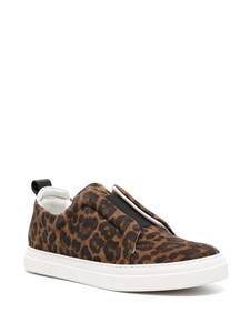 Pierre Hardy Baskets Slider leopard-pattern suede sneakers - Bruin