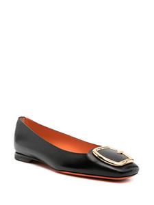Santoni buckle-detail leather ballerina shoes - Zwart