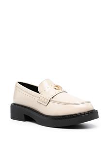 TWINSET Oval T logo leather loafers - Beige