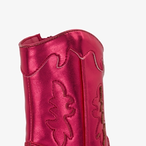 Blue Box meisjes western boots roze metallic