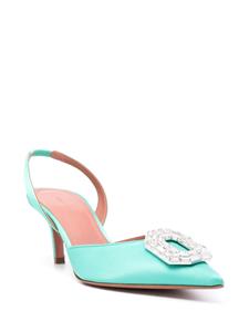 Amina Muaddi PUMPS SLINGBACK CAMELIA SATIN 60MM - Groen