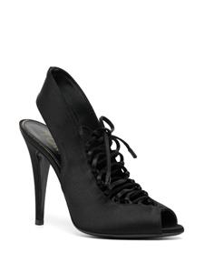 TOM FORD lace-front 110mm leather pumps - Zwart