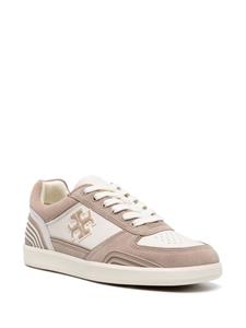 Tory Burch Clover Court panelled suede sneakers - Wit