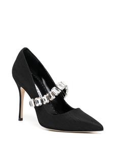 Manolo Blahnik 100mm crystal pointed pumps - Zwart